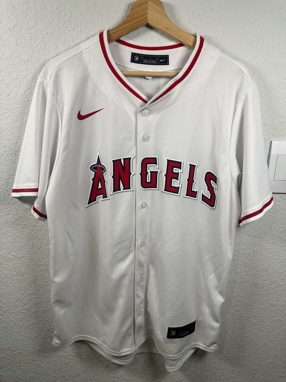 Men’s Nike Los Angeles Angels Jersey Size M White MLB Baseball